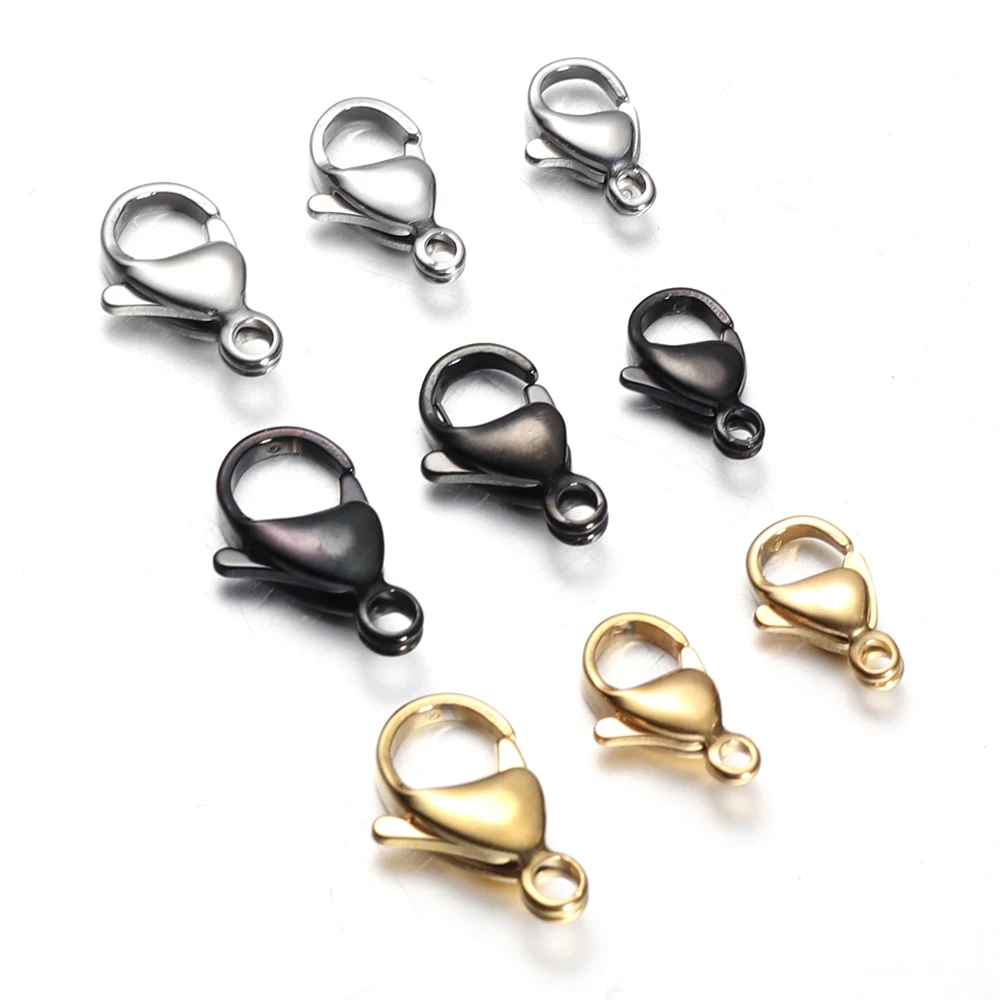 Semitree 25Pcs 9mm Stainless Steel small Lobster Clasps Hooks Bracelet Connectors for Jewelry Making Crafts Accessories Supplies