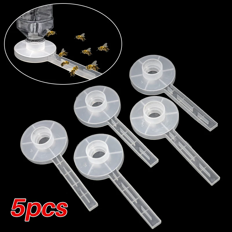 5PCS Beekeeping Bees Drinker Feeder Watering  Plastic White Honey Feeders Round Bee Water Drink Drinkers Feeding Tools Supplies