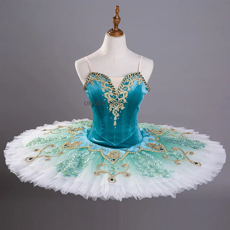 High Quality Competition Classic The Nutcracker Costumes Women Adult Performance Wear Green Ballet Tutu