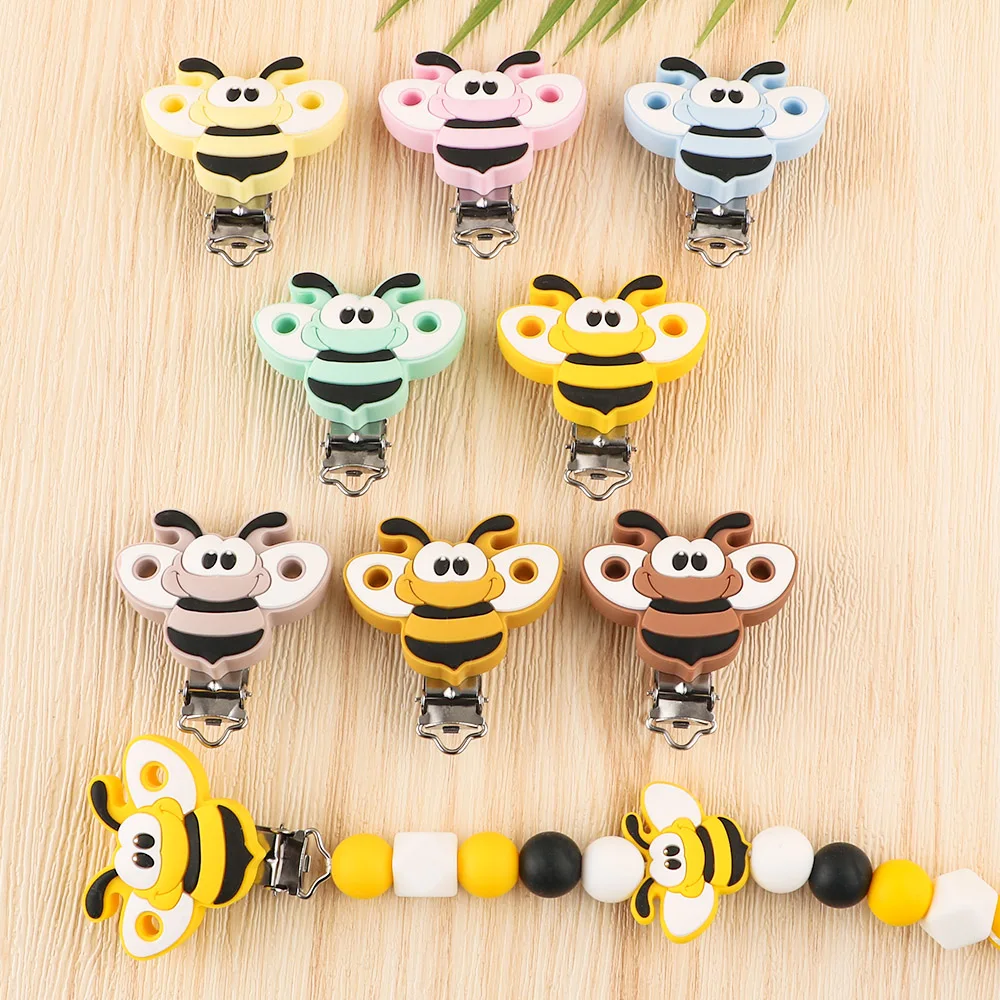 Kovict Cartoon Animal Bee Silicone Bead/Clip/Teether Rodent Baby Teeth Care Chewing Toy DIY Pacifier Chain Accessories BPA-Free