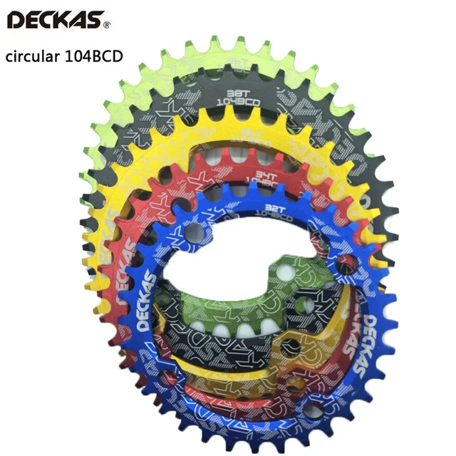 DECKAS 104Bcd 32/34/36 / 38T sprocket mountain bike crank aluminum gear hollow wheel crown 8S 9S 10S 11S