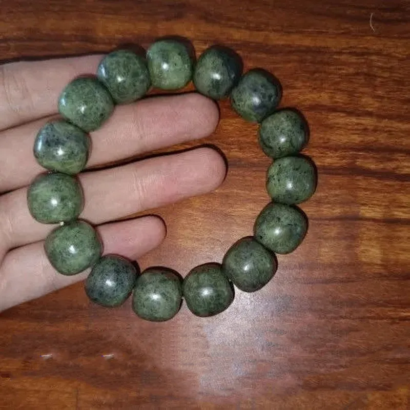 

Natural Tibetan Jade Medicine King Stone Old Pearl Hand String Men's and Women's Fashion Versatile Bracelet Jewelry