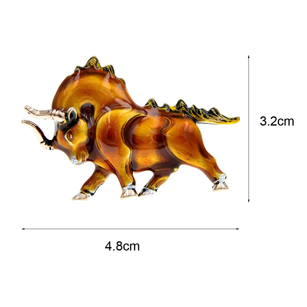 CINDY XIANG 2021 Zodiac Bull Brooch Women And Men Unisex Brooches Animal Pin Fighting Cattle 2 Colors Available Good Gift