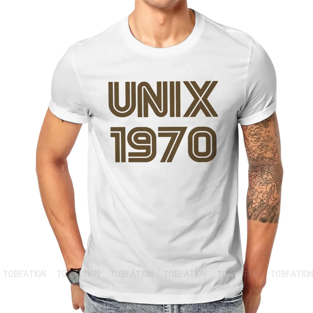 Linux Operating System Tux Penguin Pure Cotton TShirt Unix 1970 Elegant T Shirt Oversized Men Tee Shirt Printing Big Sale