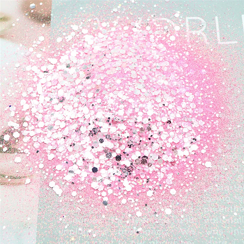 Nail Art Glitter Sequins 3D Mirror Hexagonal Sequin Flakes Nail Sequins Mix Nail Art Decorations Nail Supplies 50g