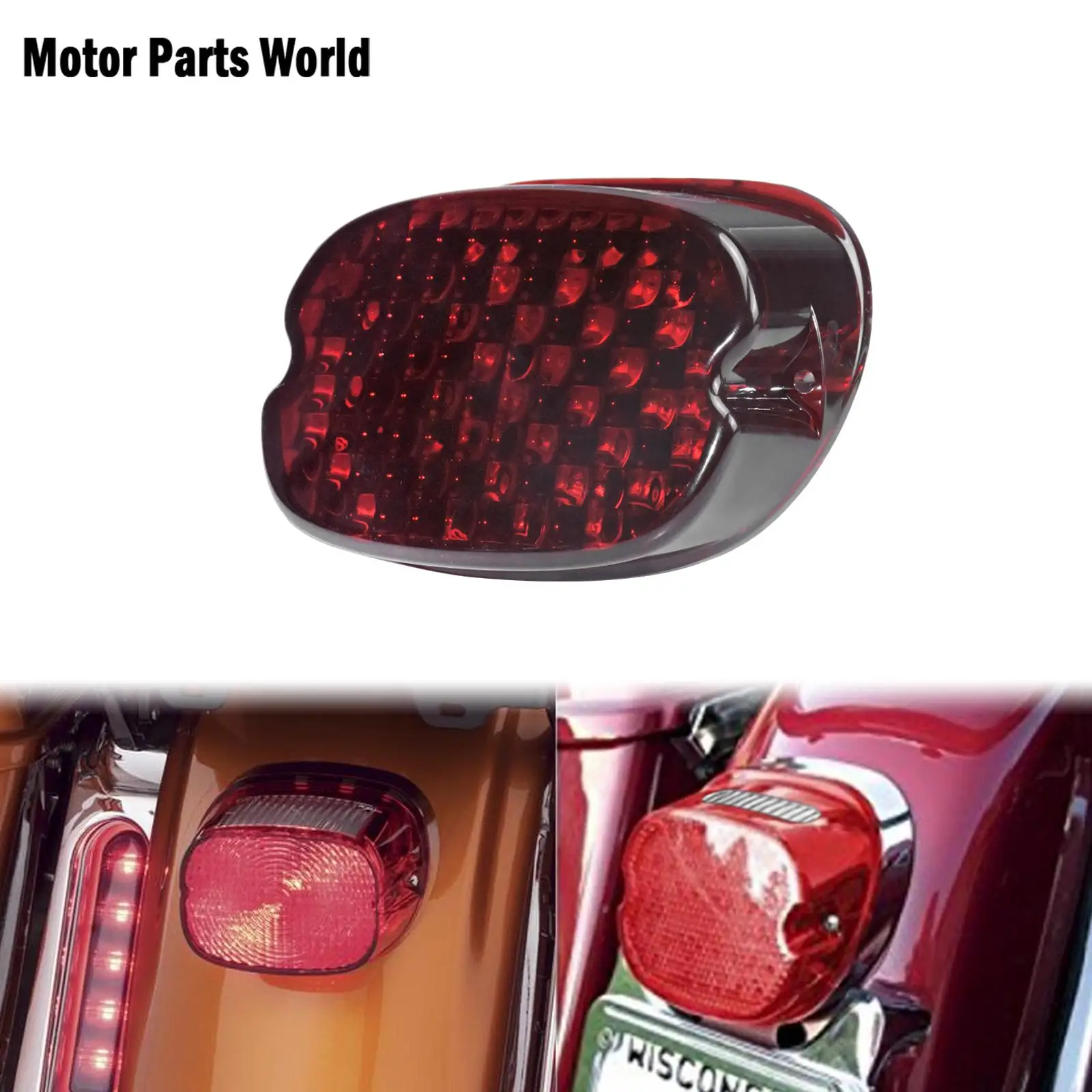 

Motorcycle LED Running Tail Light Red Lens Brake License Plate Lamp Rear Stop Lights For Harley Sportster Touring Dyna Softail