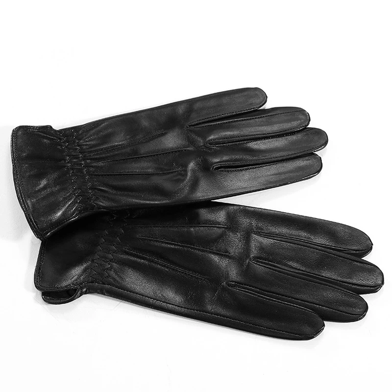 

Перчатки из натуральной кожи, мужские весенне-осенние тонкие перчатки из овчины, мужские модные классические черные кожаные перчатки для вождения TU0912A