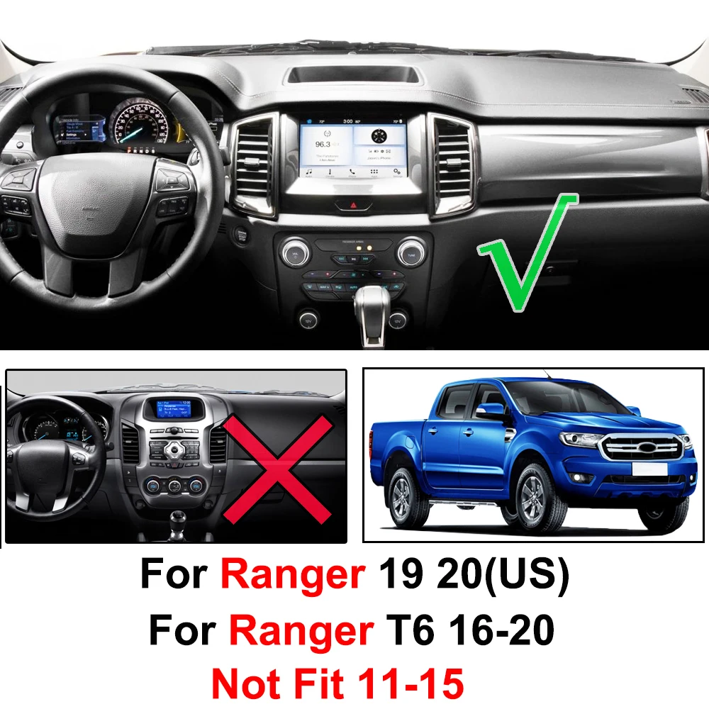 Dash Cover Mat Dashmat Dashboard Cover Carpet For Ford Ranger Wildtrak Raptor T6 2016 2017 2018 2019 2020