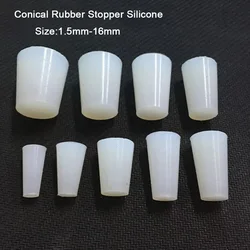 10Pcs Clear / Black Silicone Tapered Plug Seal End Cover Caps Solid Conical Rubber Stopper Blanking Plugs 1.5-16mm