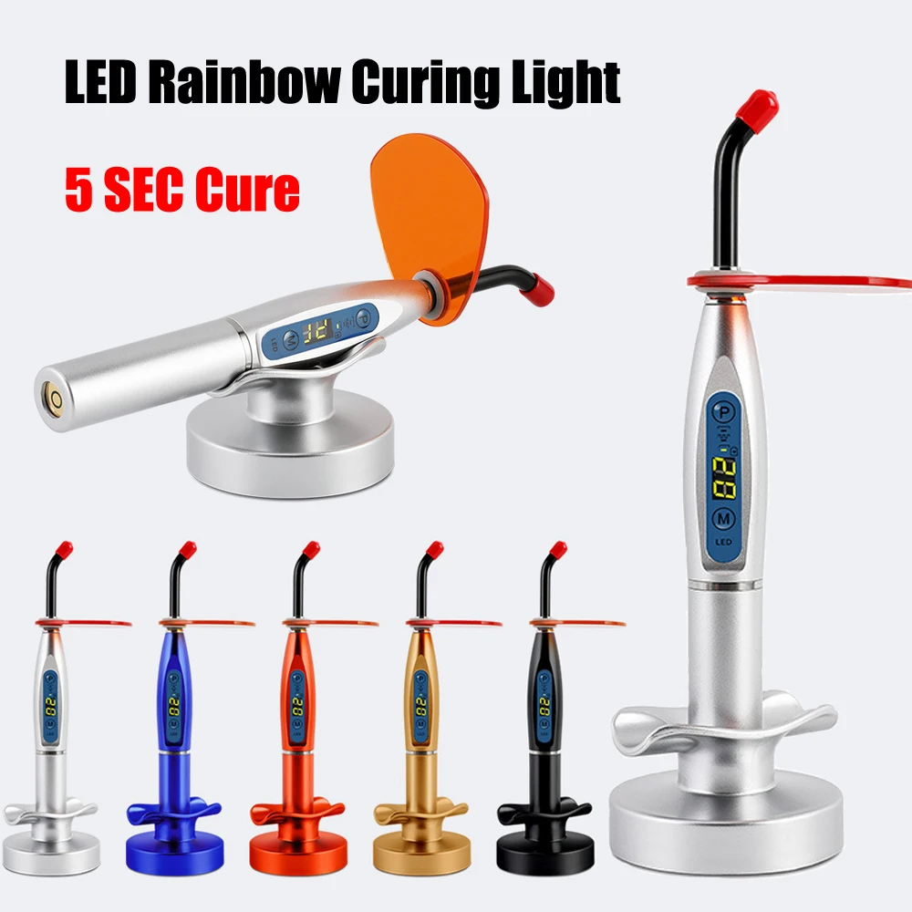 100% Dental LED Light Blue Curing Machine Cordless Lamp Adjustable Working Time  One second Curing Lamp For Curable Resin