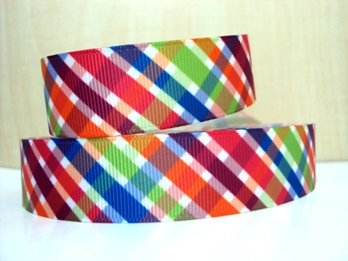 5 Yards Multi Sized Plaid Grid Printed Grosgrain Ribbons For Hair Bows Gift Packaging DIY Handmade Materials,5Yc168