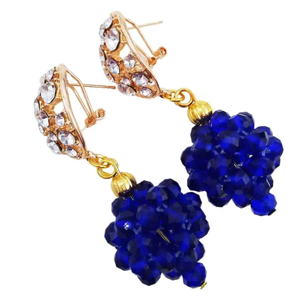 Juego de joyas de collar de boda africano, cuentas nigerianas de color azul  real, maravilloso / Joyería de moda, image size:1000x1000