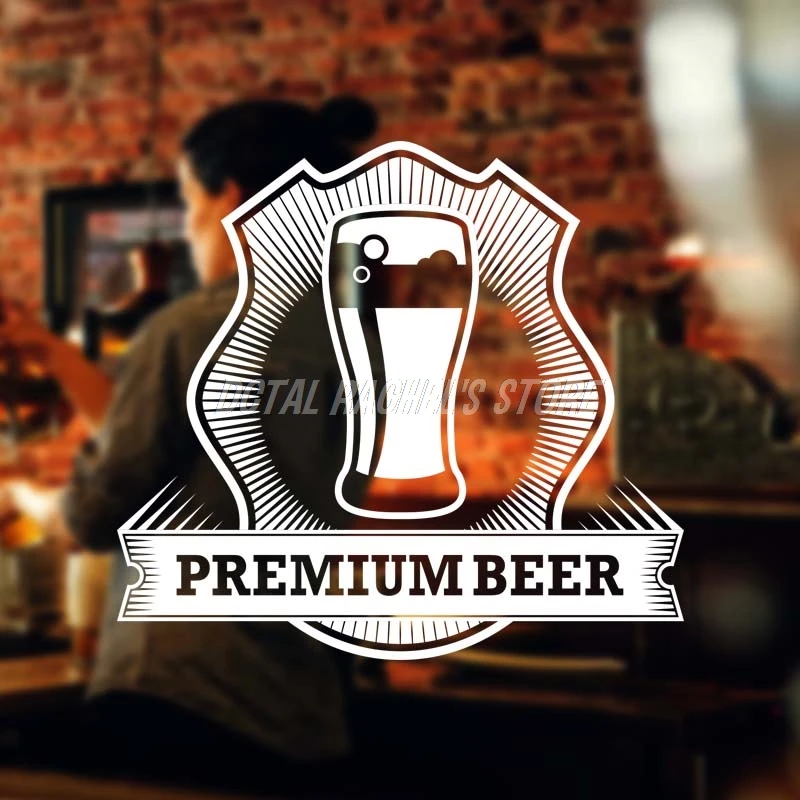 Beer Shop Sticker Premium Beer Vintage Shop Decor Sign Retro Bar Pub Poster Decal Vivyl