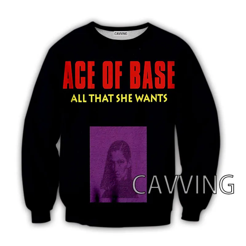 CAVVING 3D Printed  Ace of Base Band  Crewneck Sweatshirts Harajuku Styles Tops Long Sleeve Sweatshirts for Men/women