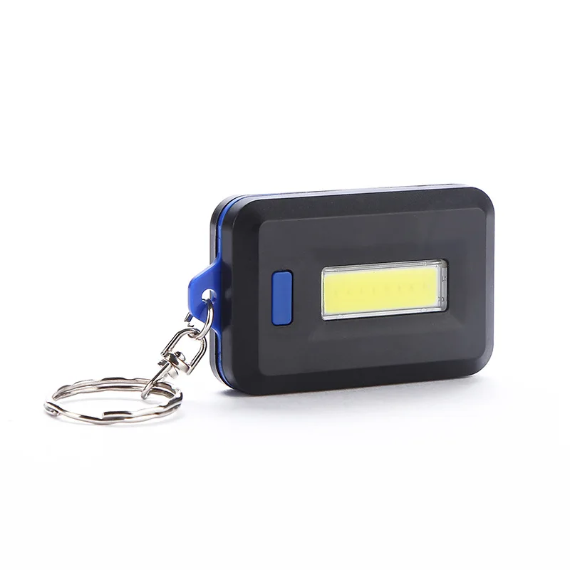 3 Modes Mini COB LED Keychain Flashlight Key Chain Portable Lantern Keyring Flash Light Lamp Torch Pocket  Light Use 3*AAA