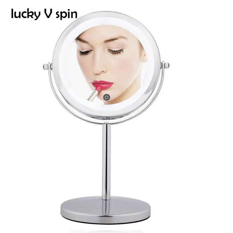 7 Inch 10x Magnification Cosmetic Makeup Mirror Round Shape 2Sided Rotating Magnifier  Adjustable Touch Screen MakeUp Mirror