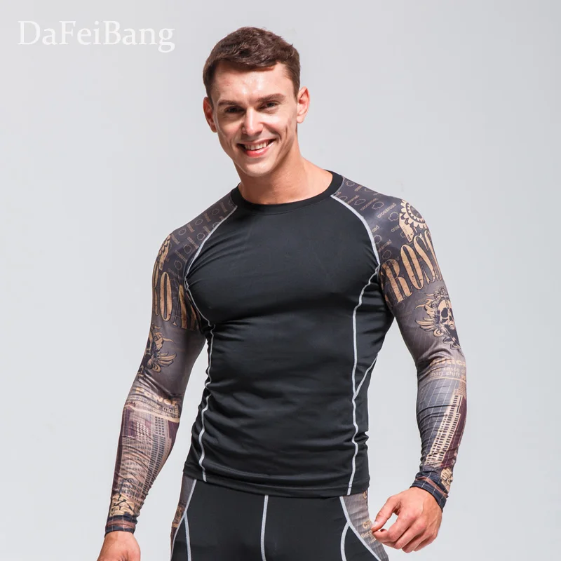 Long Sleeve Sport Shirt Men Fitness T Shirt Gym Tshirt Sportswear Running Quick Dry Compression Shirt Workout Sport Top