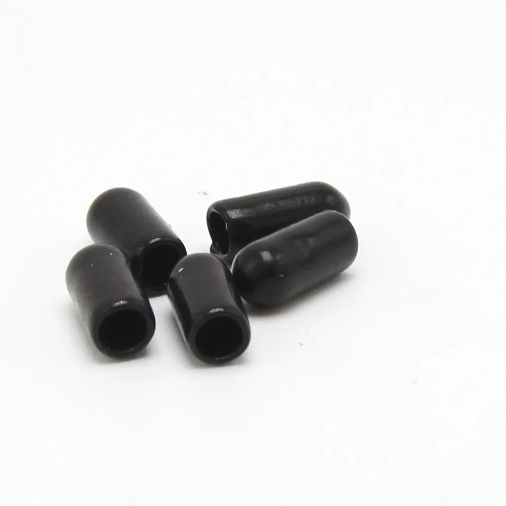 Black 4mm Protective Cover Rubber Covers Dust Cap For Connector Or Metal Tubes 100pcs/lot