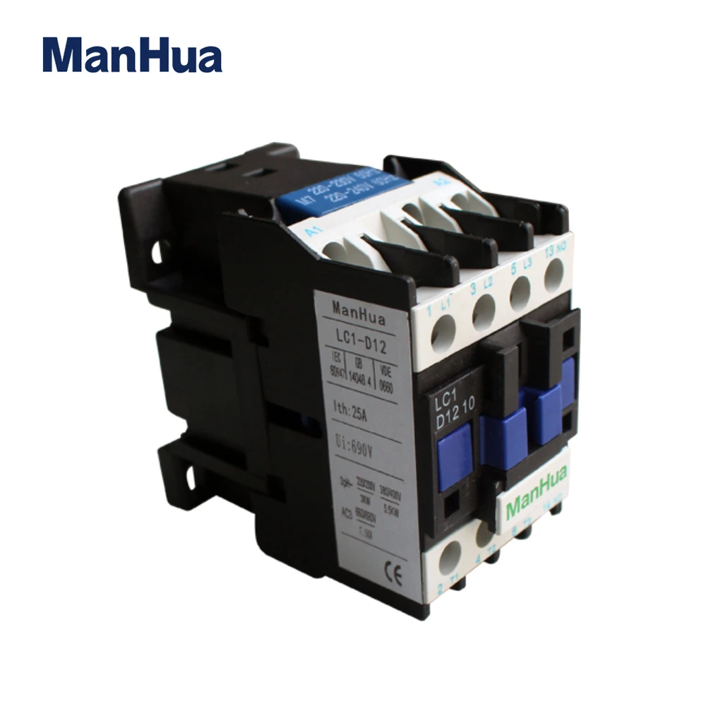 ManHua Hot Product AC GeneraL 220V LC1-D12 Electric Contactor For Elevator Magnetic Contactor