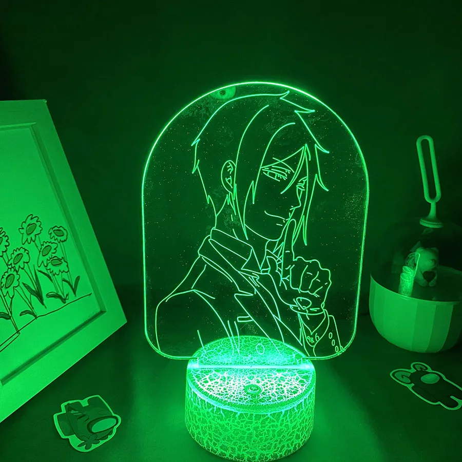 Imagem -04 - Anime Black Butler 3d Led Neon Night Lights Manga Manga Lava Lâmpadas Presente de Aniversário para Amigos Decoração de Mesa