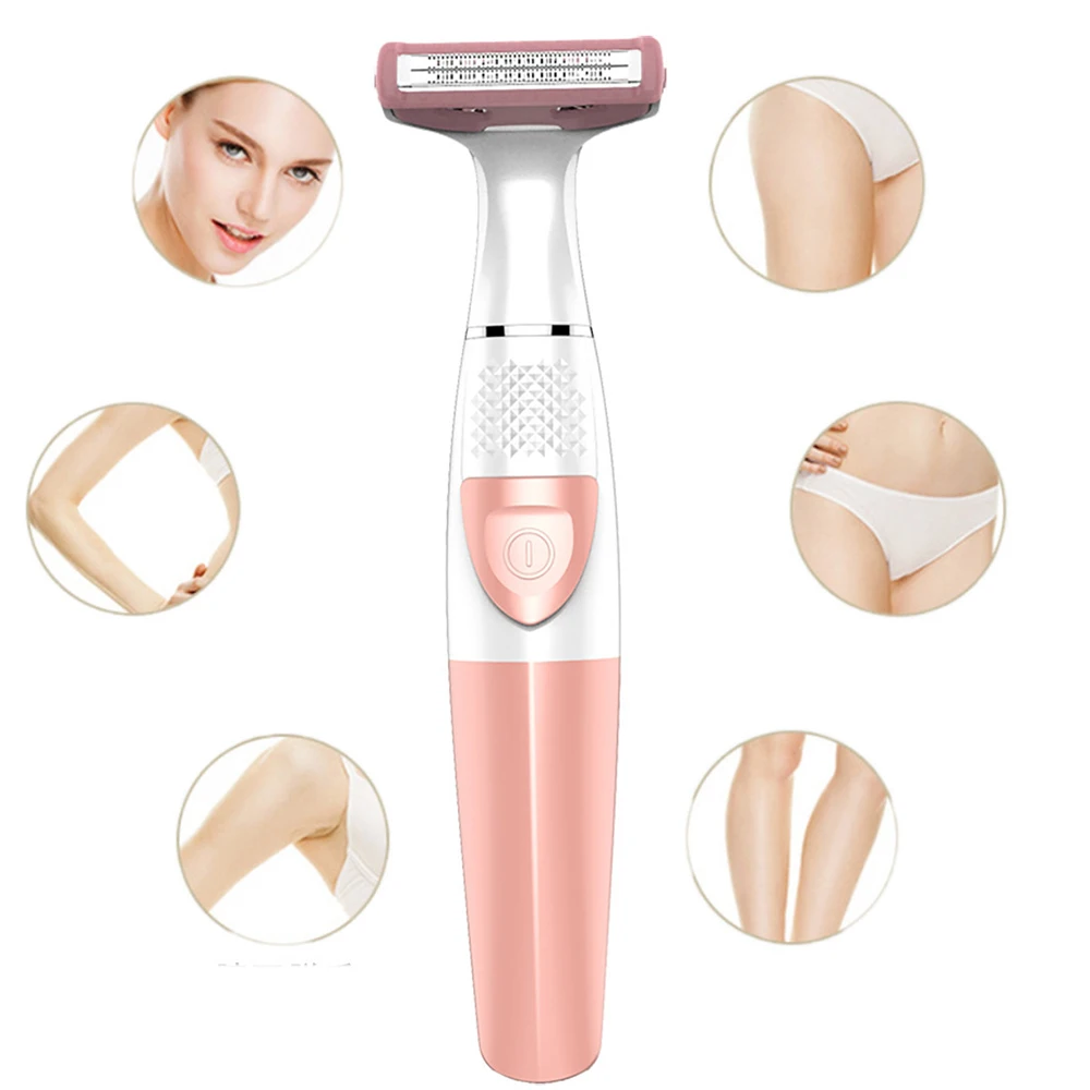 Barbeador elétrico feminino trimmer kit precisão facial à prova dwet água molhado/seco depilatório dispositivo para facial corpo bikini depilação máquina