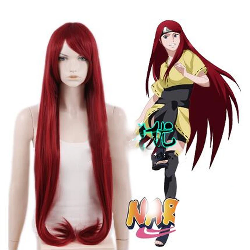 

Anime Kushina Uzumaki Long Red Synthetic Hair Full Bangs Cosplay Wig + Wig Cap