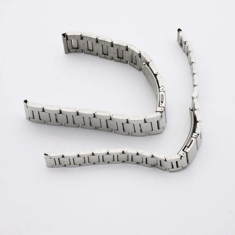 12mm 14mm 16mm 18mm 20mm Stainless Steel Watch Band Strap Bracelet Watchband Butterfly Clasps Silver Buckle