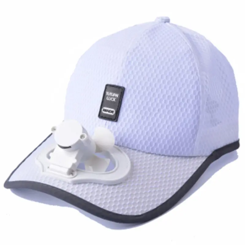 Adult Summer Sunscreen Baseball Cap with USB Rechargeable Mini Cooling Fan Breathable Mesh Adjustable Snapback Hat