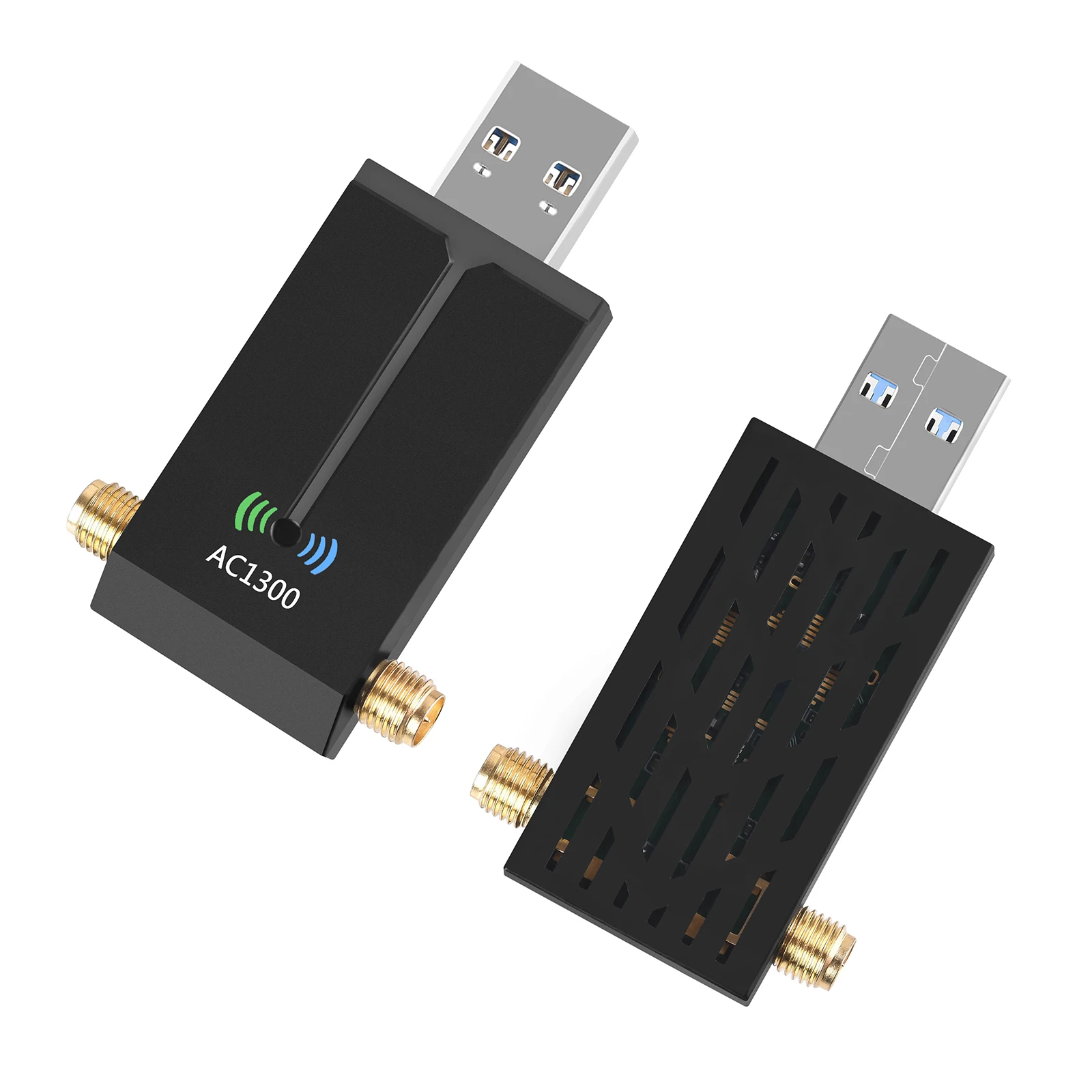 2.4G/5.8G Không Dây USB WiFi Laptop Mạng Với Hai 5dBi Anten Tốc Độ 1300Mbps