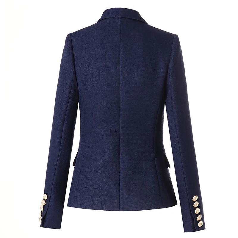 HarleyFashion Women 2021 New Color Quality Solid Royal Blue Good Fabric Spring Casual Slim Blazer