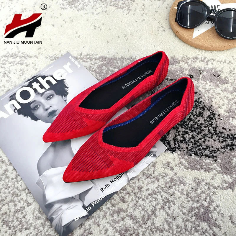 Simple Flat Shoes Women Comfortable Latex Insole Casual Shoes Candy Colors Pointed Single Shoes