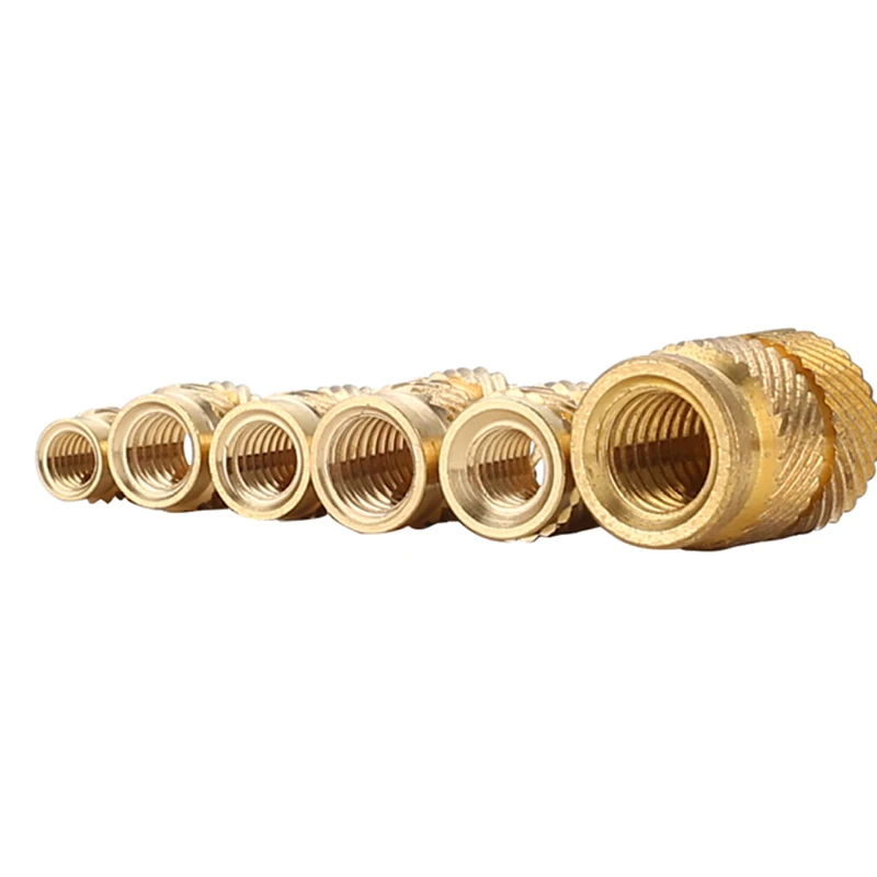 M2Brass Hot Melt Insert Nuts Heating Molding Copper Thread Insert Nut Double Twill Knurled Injection nut187