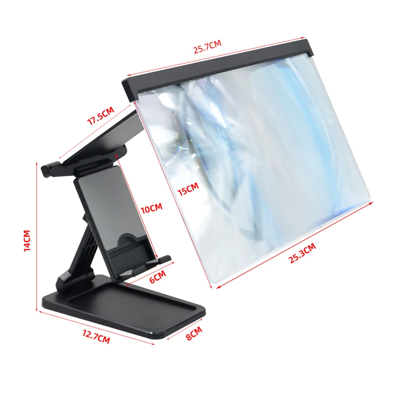 3X 4X Mobile Phone Screen Magnifying Glass Folding Split Blu-ray HD 3D Portable Lazy Bracket Magnifying Glass