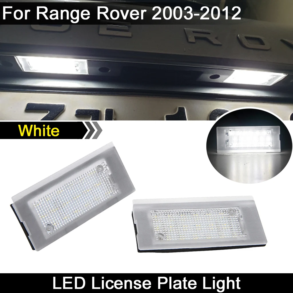 2Pcs For Land Rover Range Rover 2003 2004 2005 2006 2007 2008 2009 2010 2011 2012  LED License Plate Light Number Plate Lamp