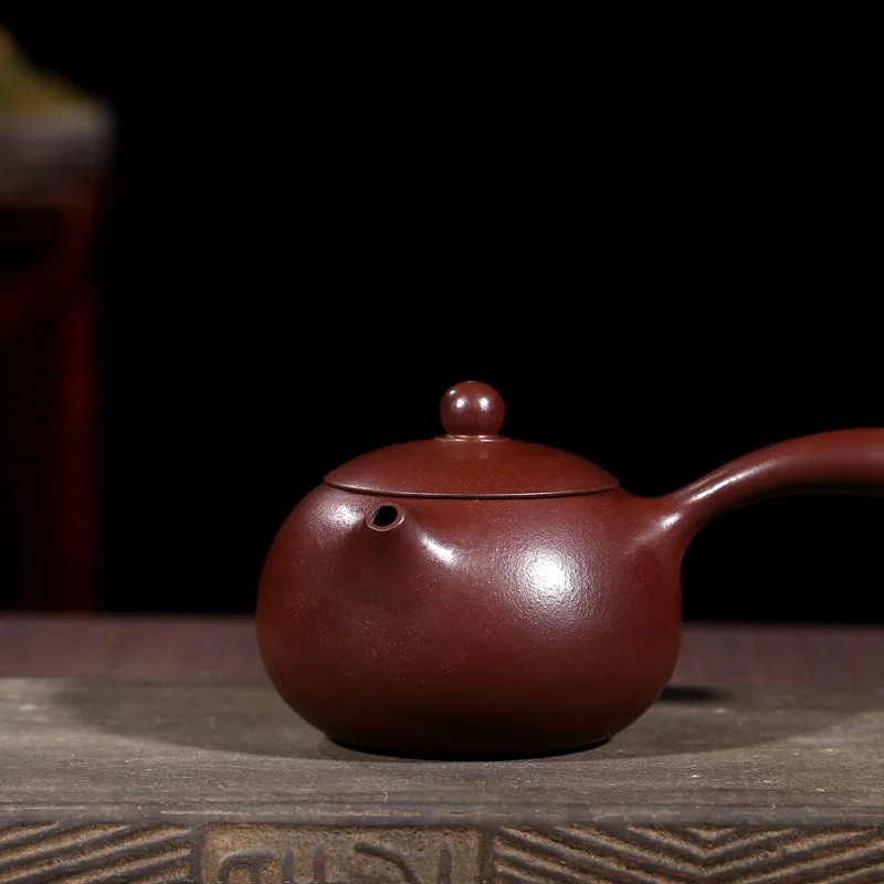 clay teapot Yan Liquan handmade raw material purple vermilion clay Tang Yu teapot home kungfu tea set painting gold