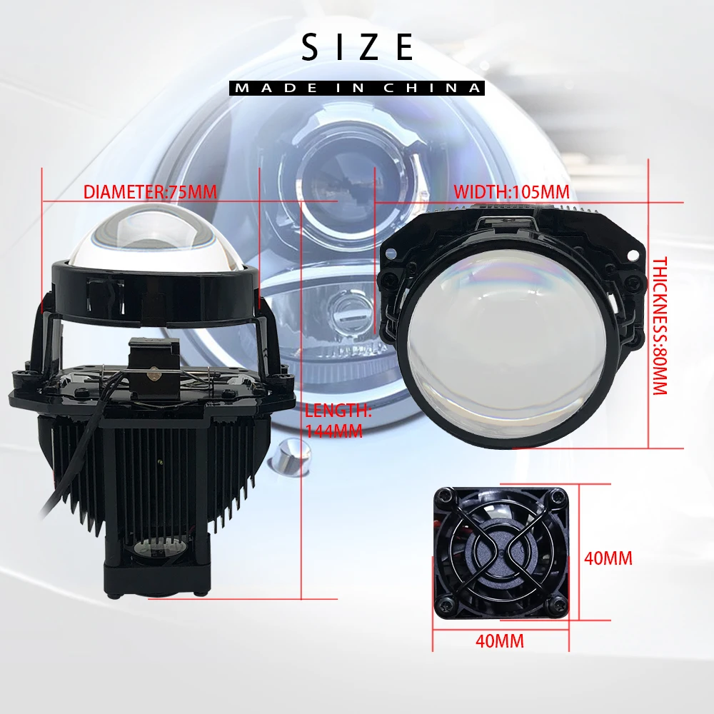 Car Bi LED 3.0 inch Projector Lens universal LED Headlights High Low Beam Auto Headlamps retrofits styling for BMW Audi A3