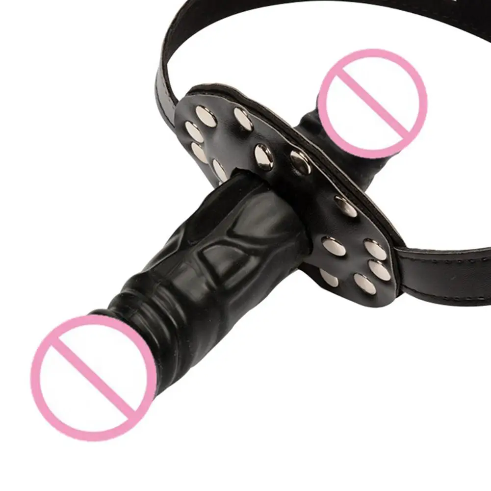 Silicone Penis Gag Mouth Bondage BDSM Dildo Plug Oral Erotic Sex Toys Adult Game Beautifully decorated metal buckle