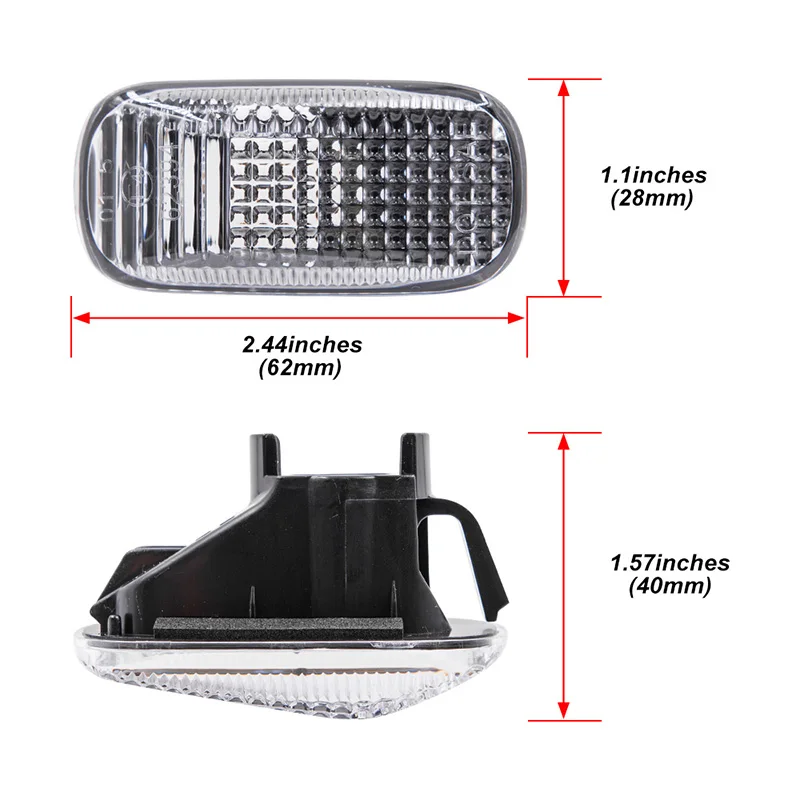 Fits For Honda Integra DC5 Type R Models 2002-2006 Front OEM Side Marker Lights Clear/Smoked Lens