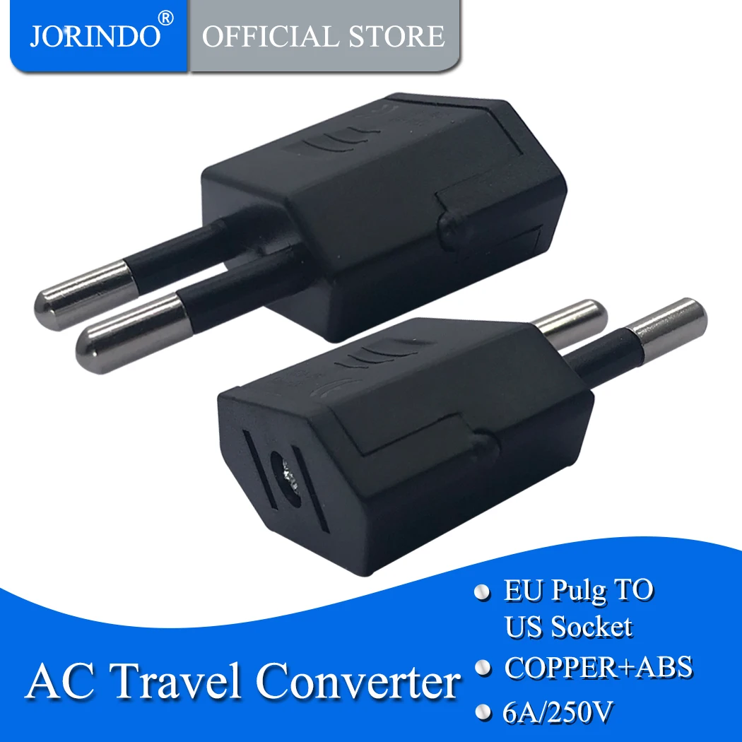 JORINDO EU TO US Europe Italy Swiss Male Plug  US plug Taiwan Japan Australia Female Plug Travel AC Power Adapter Converter