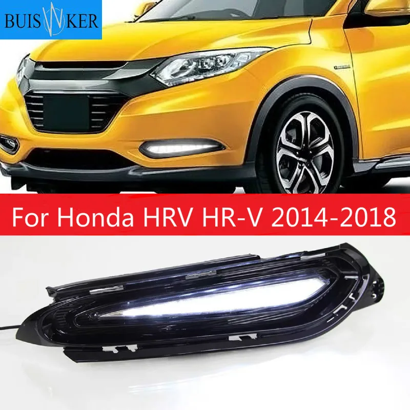 

1 set For Honda HRV HR-V 2014 2015 2016 2017 2018 Car-styling LED Daytime Running Fog Lights DRL With Turn Signals Yellow