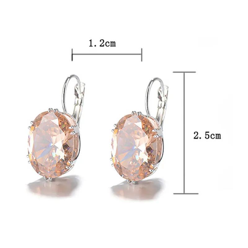 Jellystory-pendientes de plata 925 para mujer, aretes colgantes de piedras preciosas de zafiro de forma ovalada Multicolor, joyería de boda al por