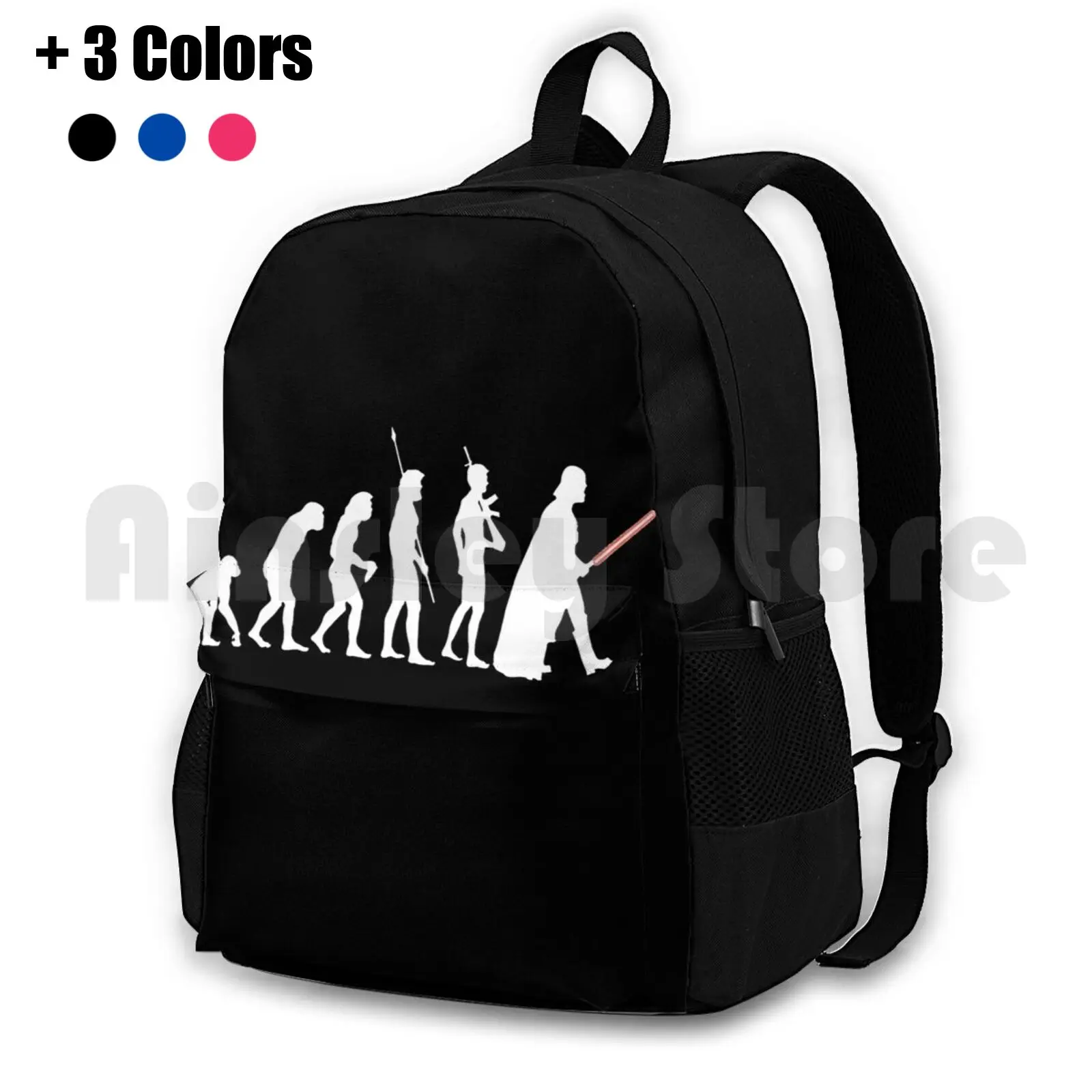 The Dark Side Of Evolution-White Outdoor Hiking Backpack Riding Climbing Sports Bag Evolution Geek Top Funny Evo Luti On