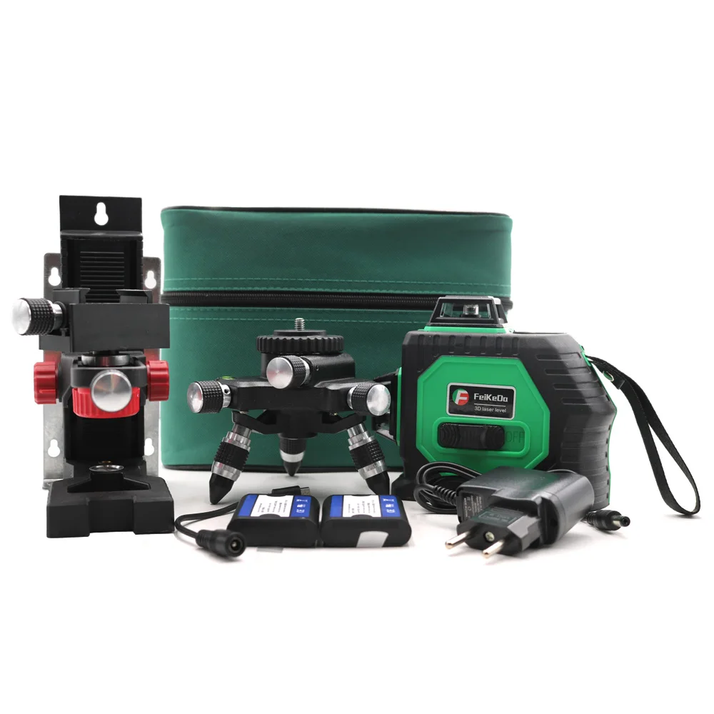 3D Профессиональный 12-линейный 3D-лазерный уровень 360 Вертикальный и горизонтальный лазерный уровень Самовыравнивающийся поперечный 3D-лазерный уровень Зеленый lin