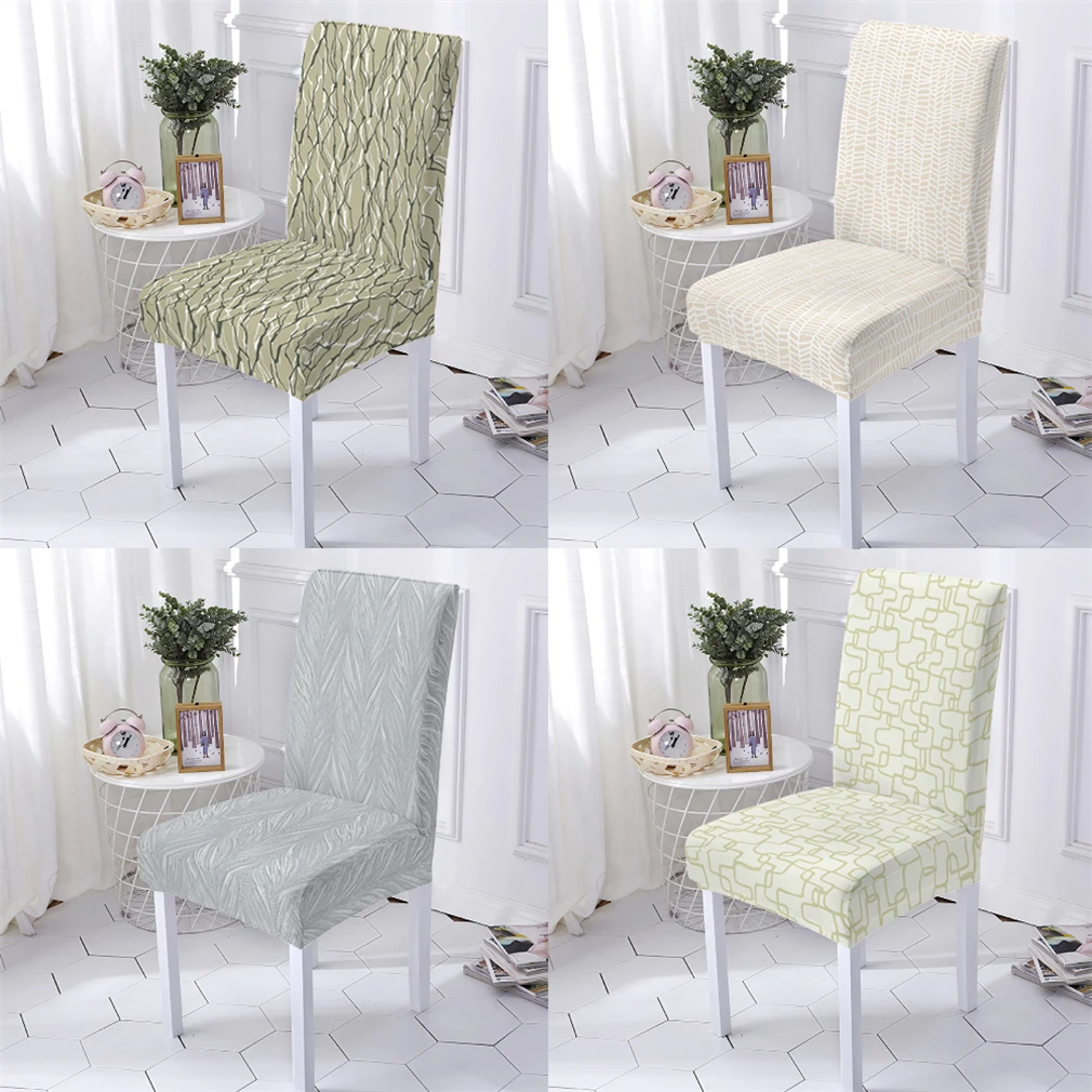 

Geometry Marble Style Kitchen Chair Cover Dining Chairs Case Gaming Polygon Pattern Bar Chair Cover For Chairs Home Stuhlbezug