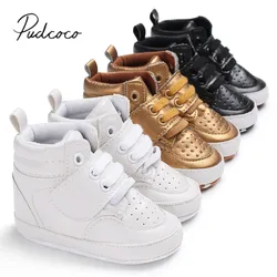 Newborn Baby Boy Girl Soft Sole Crib Shoes Warm Boots Anti-slip Sneaker PU Breathable Solid First Walkers 0-18M