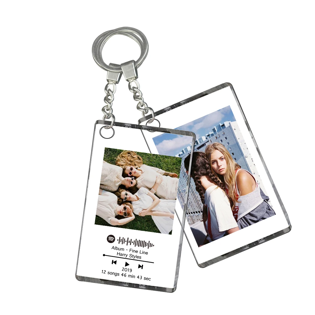 Private Custom Photo Acrylic Keyring  Personalized Design  Music Album Cover  Christmas  Birthday  Wedding Banquet  Gifts