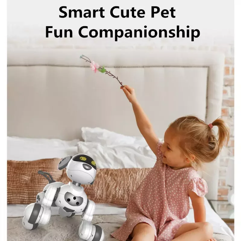 Novo programável 2.4g rc robô cão brinquedo inteligente para crianças brinquedo presente de aniversário controle remoto sem fio inteligente falando