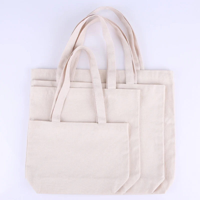 100pcs Silkscreen Printed Your Design Canvas Cotton Tote Bag Women Shopping Bags Natural Cotton Material Eco Friendly Handbag