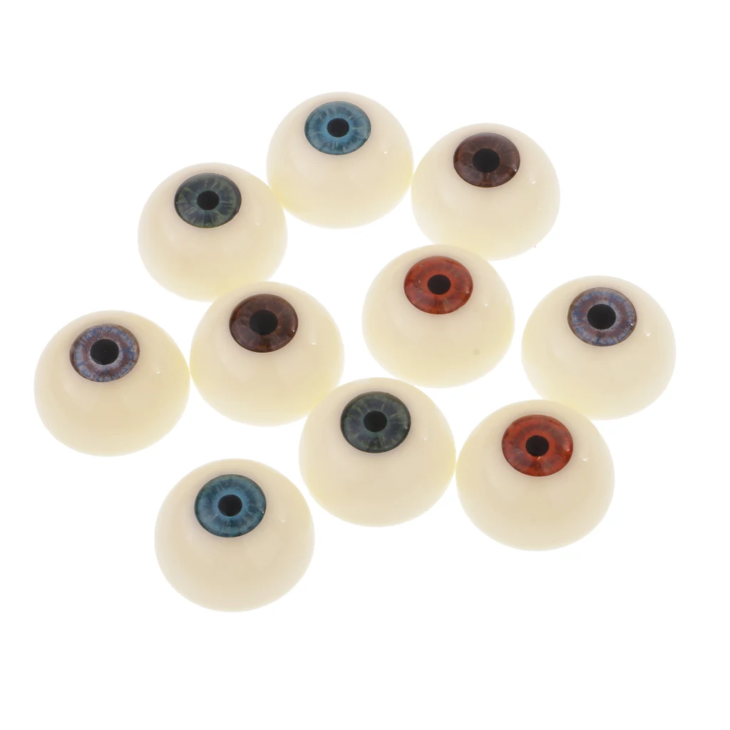 Olhos de boneca acrílica meio redondos 30mm, olhos para máscara/boneca/urso acessórios diy com 10 peças