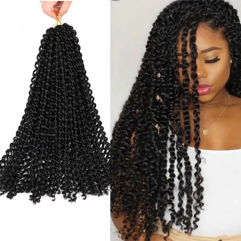 Saisity 18inch Synthetic Crochet Braids Hair Passion Twist Crochet Hair Pre-Looped Fluffy Ombre Braiding Hair Pre Twisted Hair